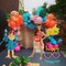Hot Pink blue yellow orange balloons 160pcs For ana theme Balloon Garland arch kit Summer Tropical for Baby ana Birthday Decorations Luau hawaiian Aloha beach party